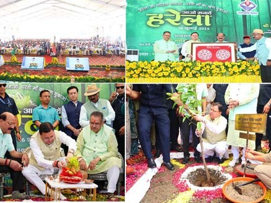 उत्तराखंड में लोकपर्व हरेला की धूम, मुख्यमंत्री ने रोपा रुद्राक्ष का पौधा