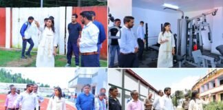 रांसी व कंडोलिया स्टेडियम के निरीक्षण में जिलाधिकारी ने खेल ढाँचे को बेहतर बनाने पर दिया जोर