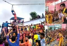 घंडियाल राजराजेश्वरी मंदिर में जन्माष्टमी महोत्सव पर उमड़ा जनसैलाब, दही हांडी कार्यक्रम रहा आकर्षण का केंद्र Ghandiyal Rajarajeshwari Temple