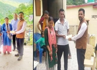पौड़ी गढ़वाल के आपदा प्रभावित परिवारों को दी गई 5-5 लाख की सहायता राशि Relief amount to the disaster affected families of Pauri Garhwal