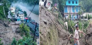 धराली के बाद अब थराली में तबाही, देर रात बादल फटने से मलबे में दबे कई घर, सड़कें क्षतिग्रस्त cloud-burst-in-tharali-chamoli