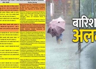 उत्तराखंड में फिर से भारी बारिश का अलर्ट, इन जिलों में सोमवार को बंद रहेंगे स्कूल Heavy rain alert again schools will remain closed in Chamoli and Uttarkashi districts on Monday