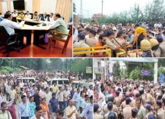 राजकीय शिक्षक संघ के हजारों शिक्षकों ने किया सीएम आवास कूच, पुलिस से हुई तीखी नोकझोंक, मुख्यमंत्री से मिला आश्वासन