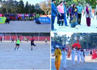 कंडोलिया में राज्य स्तरीय फुटबॉल प्रतियोगिता का शुभारंभ, राज्य भर से 14 टीमें पहुंची पौड़ी, पहले मुकाबले में बागेश्वर ने पौड़ी को 2-1 हराया