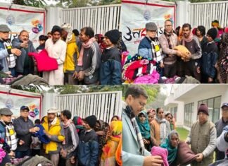 नये साल के आगमन पर उत्तराखंड सांस्कृतिक समिति ने किया कंबल व गर्म कपड़ों का वितरण