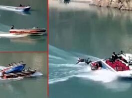 धारी देवी मंदिर के समीप अलकनंदा नदी में आपस में टकराई दो बोट, नदी में कूदा ड्राइवर, वीडियो देख लोगों की सांसें अटकी