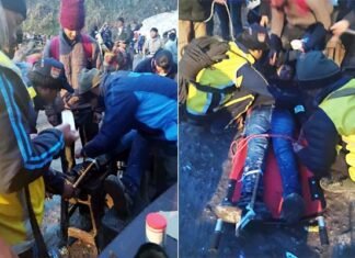 केदारनाथ मार्ग पर युवक को सेल्फी लेना पड़ा भारी, बर्फ पर फिसलकर गिरा, SDRF ने किया रेस्क्यू Pilgrim Injured While Taking Selfie on Kedarnath Route