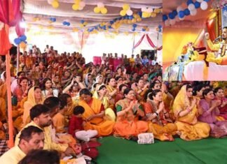 मलेठी में श्रीमद्भागवत कथा के पंचम दिवस पर उमड़ा श्रद्धा का सैलाब