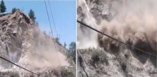 landslide on the Chamoli-Niti-Malari National Highway.