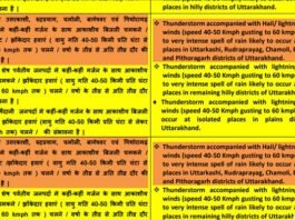 उत्तराखंड में कल और परसों बारिश का ऑरेंज अलर्ट, चारधाम यात्रियों से सावधानी बरतने और सुरक्षित यात्रा की अपील