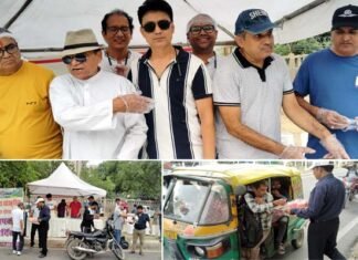उत्तराखण्ड सांस्कृतिक समिति ने भीषण गर्मी में राहगीरों को पिलाया शीतल शरबत