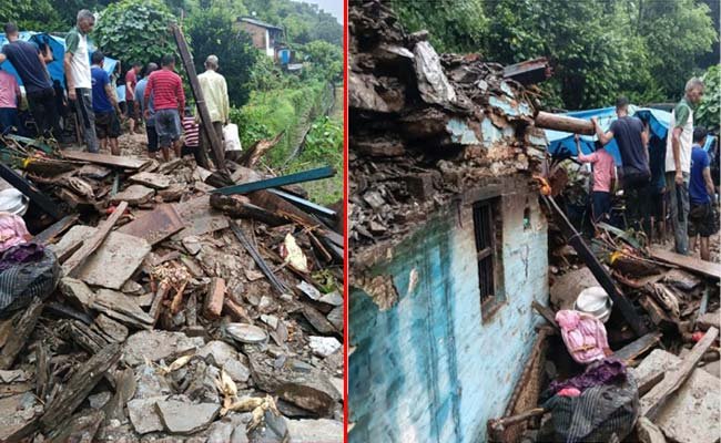 Two-storey-house-collapses- Two-storey house collapses in Mahar village