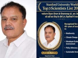 प्रो. आरके मैखुरी ने अंतरराष्ट्रीय स्तर पर बढ़ाया गढ़वाल विश्वविद्यालय का मान, लगातार आठवीं बार दुनिया के शीर्ष 2% वैज्ञानिकों में शामिल