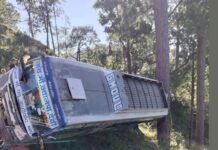 कोटद्वार-पौड़ी हाईवे पर खाई में गिरी सवारियों से भरी बस accident-on-kotdwar-pauri-highway-gmou-bus-falls-into-gorge-near-bhadalikhal