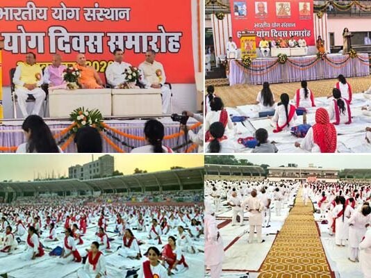 नई दिल्ली के छत्रसाल स्टेडियम में भारतीय योग संस्थान का 60वां योग दिवस समारोह भव्य रूप से संपन्न, 10 हजार से अधिक साधकों ने किया सामूहिक योगाभ्यास